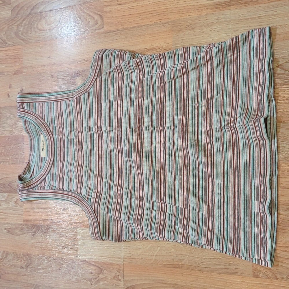 High neck stripe tank